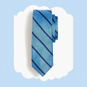 J. CREW FACTORY 100% Silk Blue Striped Tie